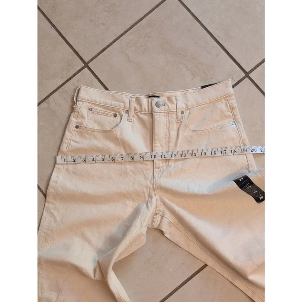 NWT J. Crew Slim Barrel Jean Ecru Beige White Petite Size 29